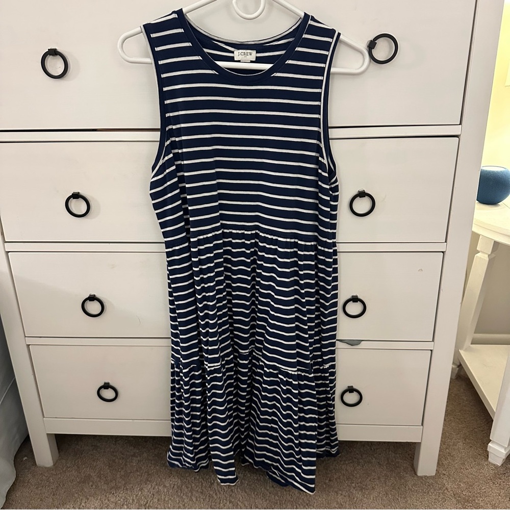 Navy and White Striped Dress